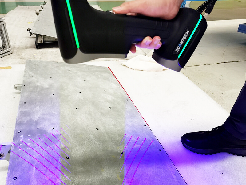 Handheld-3D-Scanner, eine 3D-Inspektion einer Geschwindigkeitsbremse