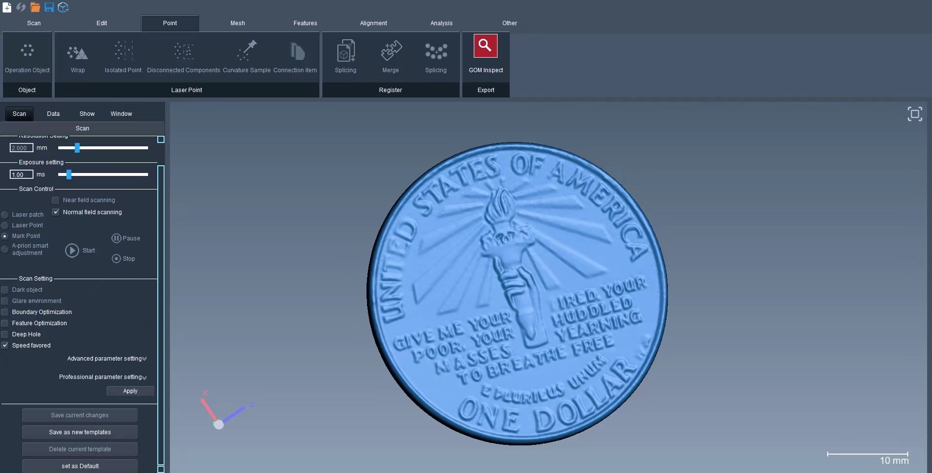 3d scanned data of a coin